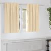 vidaXL Cortinas Opacas con Anillas 2 pcs Crema 140 x 140 cm Poli&eacute;ster