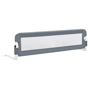 vidaXL Barandilla de seguridad cama de ni&ntilde;o poli&eacute;ster gris 120x42 cm