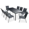vidaXL Juego de comedor de jard&iacute;n 9 piezas de acero negro