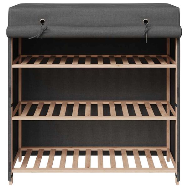 vidaXL Mueble zapatero con funda de tela gris 79x40x80 cm