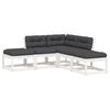 vidaXL Set sof&aacute;s jard&iacute;n 5 pzas con cojines madera maciza pino blanco