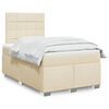 vidaXL Cama box spring con colch&oacute;n tela color crema 120x200 cm
