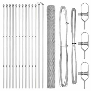 vidaXL Poste de Valla Plateado