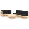 vidaXL Juego de muebles de jard&iacute;n 6 pzas y cojines madera maciza pino