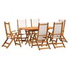 vidaXL Juego comedor de jard&iacute;n 7 pzas madera maciza acacia y textileno