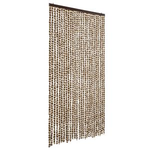 vidaXL Cortina antimoscas chenilla beige y marr&oacute;n 118x220 cm