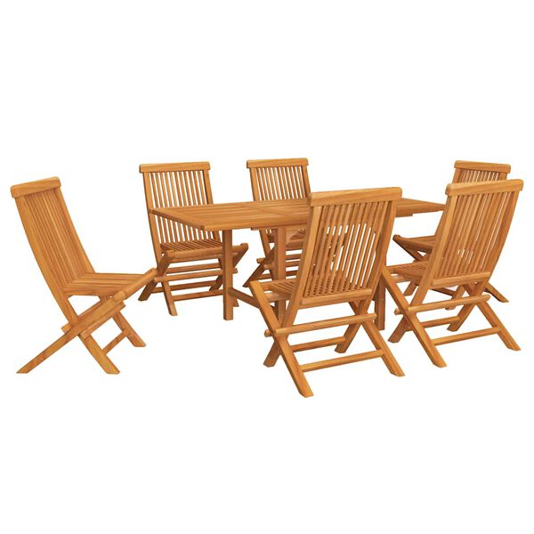 vidaXL Conjunto de comedor de jard&iacute;n 7 piezas madera maciza de teca
