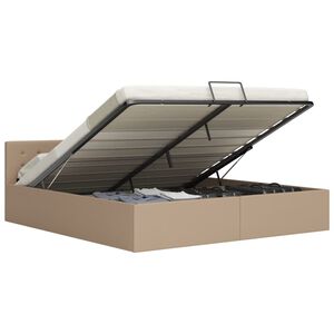 vidaXL Cama canap&eacute; hidr&aacute;ulica cuero sint&eacute;tico blanco 160x200 cm