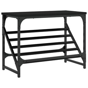 vidaXL Zapatero de madera de ingenier&iacute;a negro 60x30x45 cm