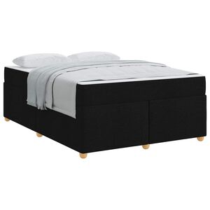 vidaXL Estructura de cama con colch&oacute;n Negro 160 x 200 cm tela