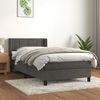vidaXL Cama box spring con colch&oacute;n terciopelo gris oscuro 90x200 cm