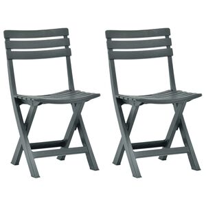 vidaXL Silla plegable, 2 unidades, pl&aacute;stico verde
