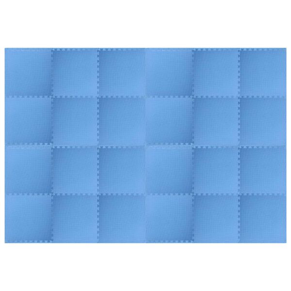 vidaXL Mats de ejercicio en rompecabezas 24 pcs Azul 8,64 ㎡ Espuma EVA