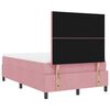 vidaXL Cama Box Spring LED con colch&oacute;n Rosa 120 x 190 cm Terciopelo