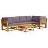 vidaXL Juego de muebles jard&iacute;n 6 pzas con cojines madera maciza acacia