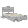 vidaXL Estructura de cama con cabecera Gris Sonoma 135 x 190 cm