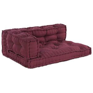 vidaXL Coj&iacute;n para Sof&aacute; Pallet 3 pcs Casta&ntilde;o 120 x 80 x 38 cm Tela