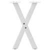 vidaXL Patas para mesa de centro en forma de X (2 unidades), color blanco, 28 x (42-43) cm, acero