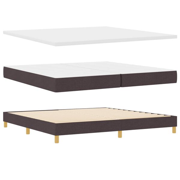 vidaXL Cama tipo Box Spring Marr&oacute;n Oscuro 200 x 200 cm tela
