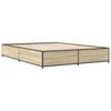 vidaXL Estructura cama madera ingenier&iacute;a metal roble Sonoma 150x200 cm