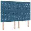 vidaXL Cama Box Spring LED Azul Oscuro 140 x 190 cm Terciopelo