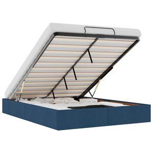 vidaXL Estructura de cama otomana sin colch&oacute;n tela azul 140x190cm