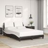 vidaXL Estructura de cama con LED sin colch&oacute;n Zadar negro blanco 140x200 cm