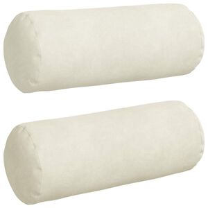 vidaXL Cojines Bolster 2 pcs Crema &Oslash; 15 x 40 cm Tela de pana
