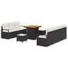vidaXL Conjunto de sof&aacute;s de jard&iacute;n 10 uds. Negro rat&aacute;n sint&eacute;tico