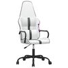 vidaXL Silla gaming cuero sint&eacute;tico blanco y negro