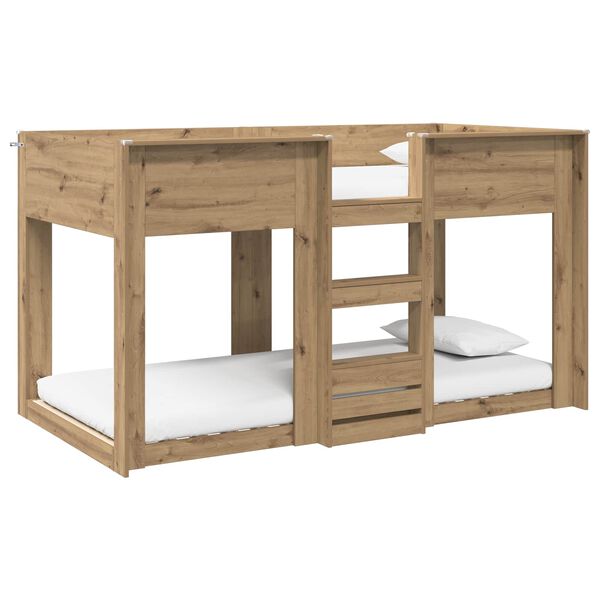 vidaXL Cama Litera para Ni&ntilde;os Roble artesanal 75 x 190 cm