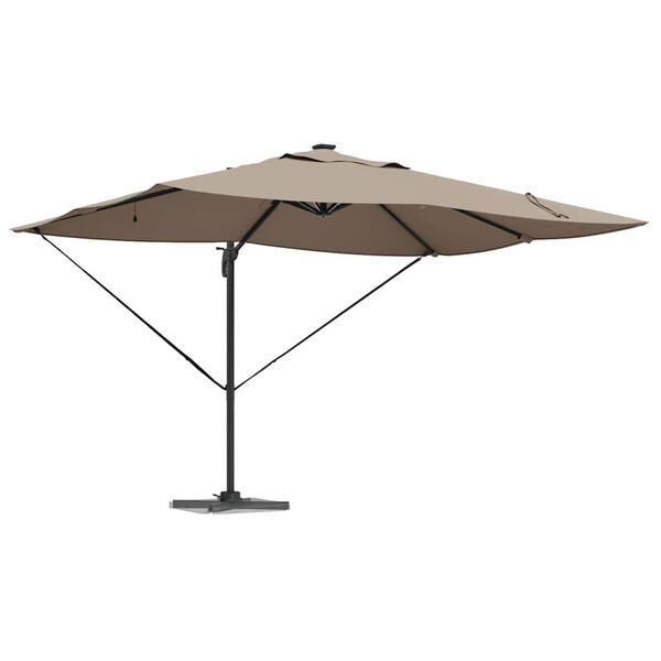 vidaXL Parasol Roma de Brazo Lateral Taupe y Negro 352 x 251 x 265 cm