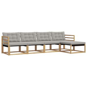 vidaXL Conjunto de sof&aacute;s de exterior 5 pcs Blanco y Gris Claro