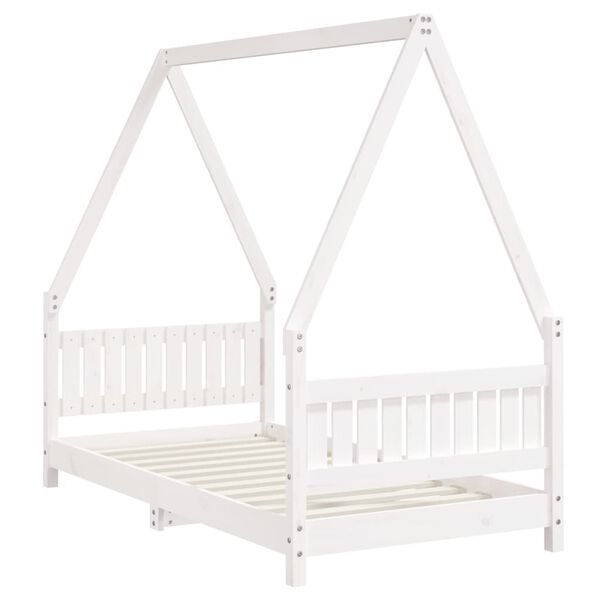 vidaXL Estructura de cama para ni&ntilde;os madera de pino blanco 80x160 cm