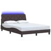 vidaXL Estructura cama con LED sin colch&oacute;n marr&oacute;n oscuro 140x190 cm