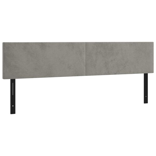 vidaXL Cabeceros 2 unidades de terciopelo gris claro 90x5x78/88 cm