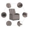 vidaXL Sill&oacute;n el&eacute;ctrico reclinable elevable de tela gris taupe