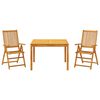 vidaXL Juego de comedor de jard&iacute;n 3 piezas madera maciza de acacia