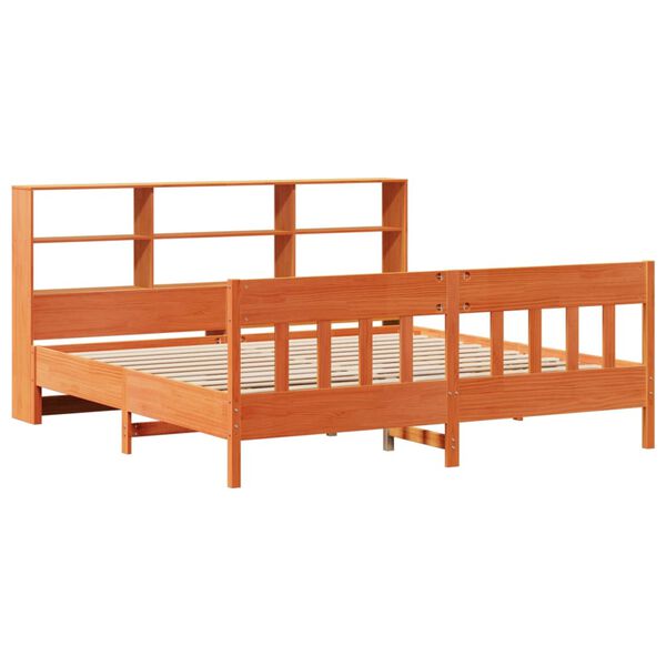 vidaXL Cama sin colchón madera maciza de pino marrón cera 180x200 cm
