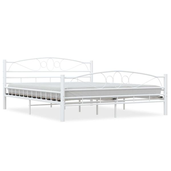 vidaXL Estructura cama con cabecero sin colchón metal blanco 160x200cm