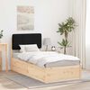 vidaXL Estructura de Cama con Cabecera Tapizada Negro 90 x 190 cm