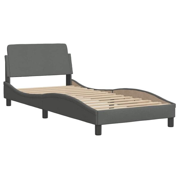 vidaXL Estructura de cama Dover tela gris oscuro 80x200 cm