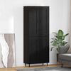 vidaXL Aparador alto 2 pcs Roble Negro Madera de ingenier&iacute;a