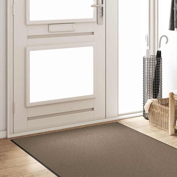 vidaXL Felpudo Otro Beige y Negro 120 x 250 cm Polipropileno y vinilo