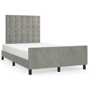vidaXL Estructura de cama sin colch&oacute;n terciopelo gris claro 120x200 cm