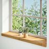 vidaXL Alféizares de ventana 2 uds madera maciza roble marrón claro