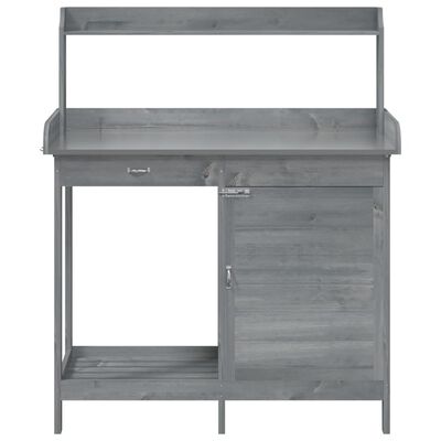 vidaXL Mesa para macetas y armario madera abeto gris 110,5x45x124,5 cm