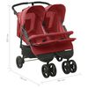 vidaXL Carrito para gemelos de acero rojo