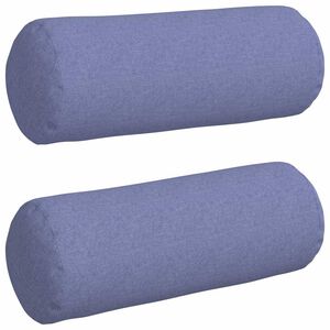 vidaXL Cojines Bolster 2 pcs Azul jeans &Oslash; 25 x 70 cm tela