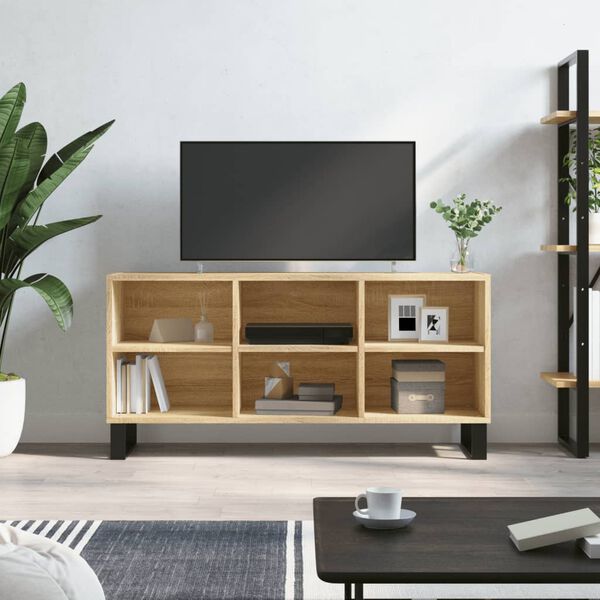 vidaXL Mueble de TV madera de ingeniería roble Sonoma 103,5x30x50 cm